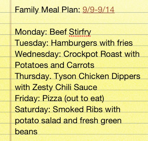 family meal plan idea